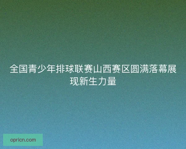 全国青少年排球联赛山西赛区圆满落幕展现新生力量